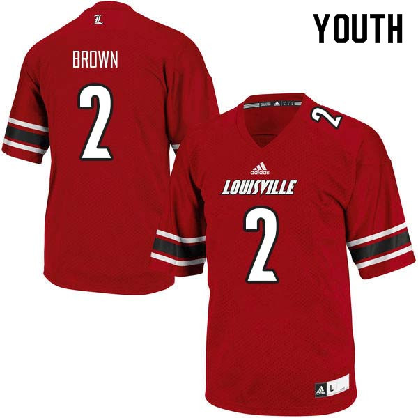 Youth Louisville Cardinals #2 Preston Brown College Football Jerseys Sale-Red